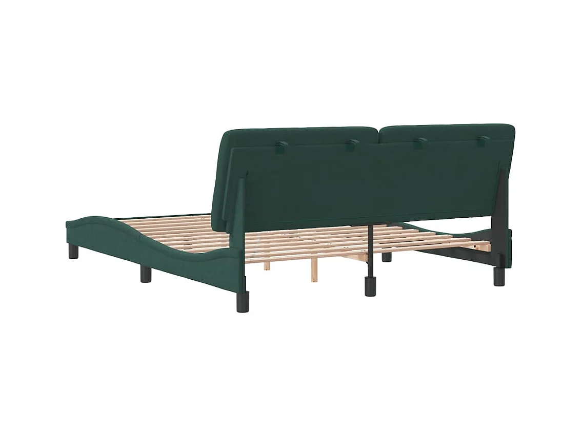 Lit double | Lit adulte | Cadre de lit vert foncé 160x200 cm velours