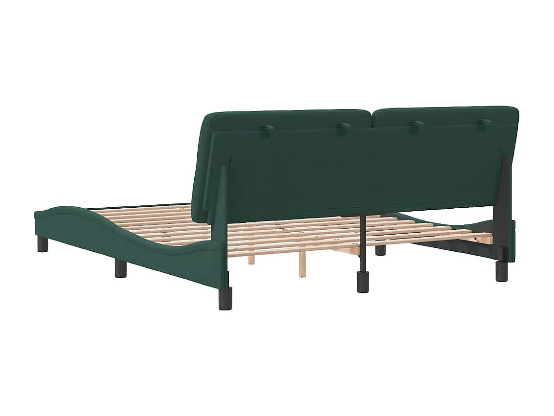 Lit double | Lit adulte | Cadre de lit vert foncé 160x200 cm velours