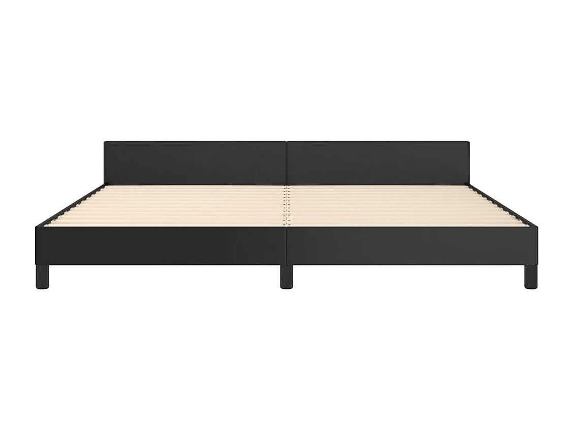 Lit double | Lit adulte | Cadre de lit noir 200x200 cm similicuir
