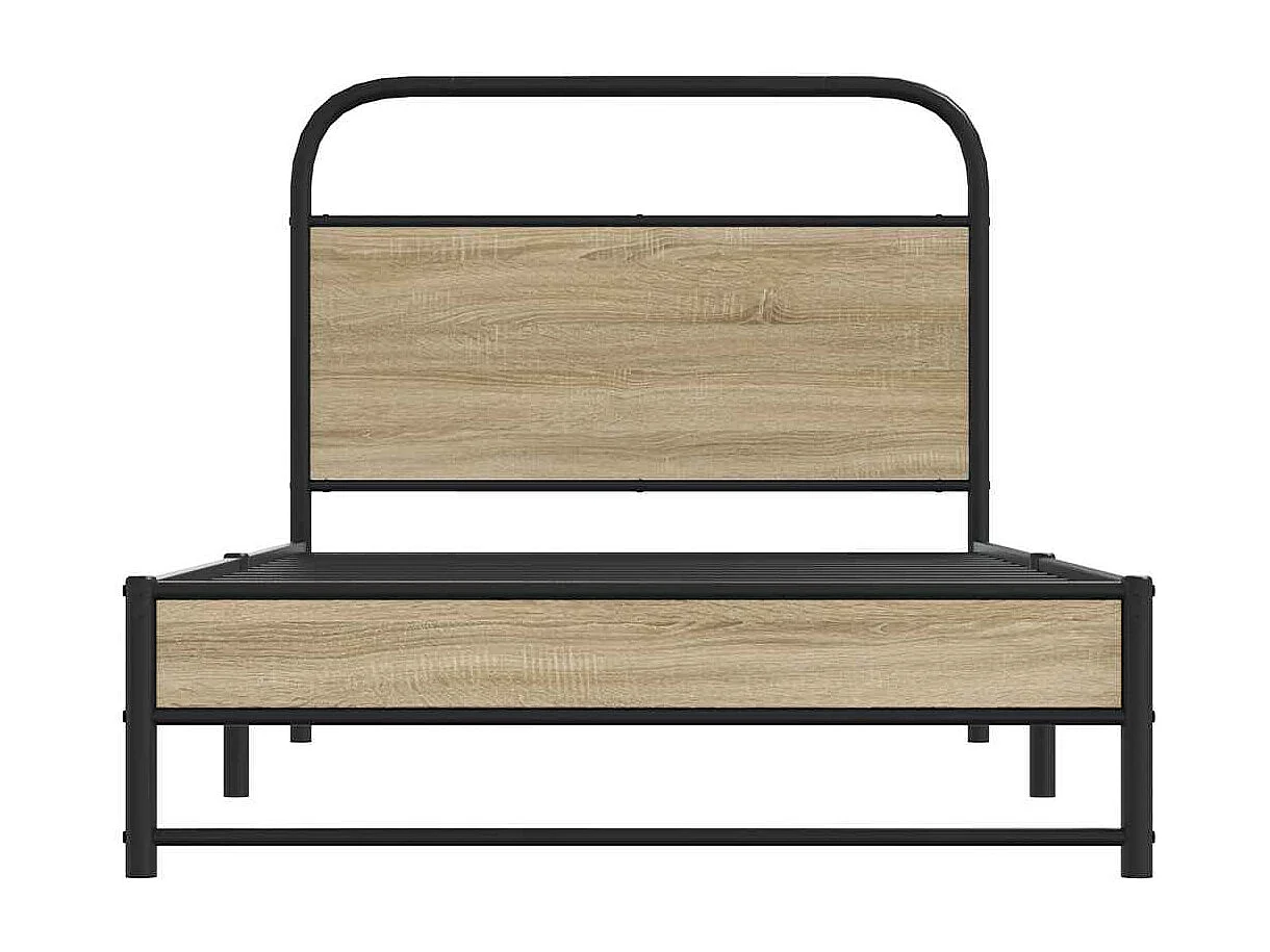 Lit simple | Lit adulte, enfant | Cadre de lit 100x200 cm chêne fumé bois ingénierie