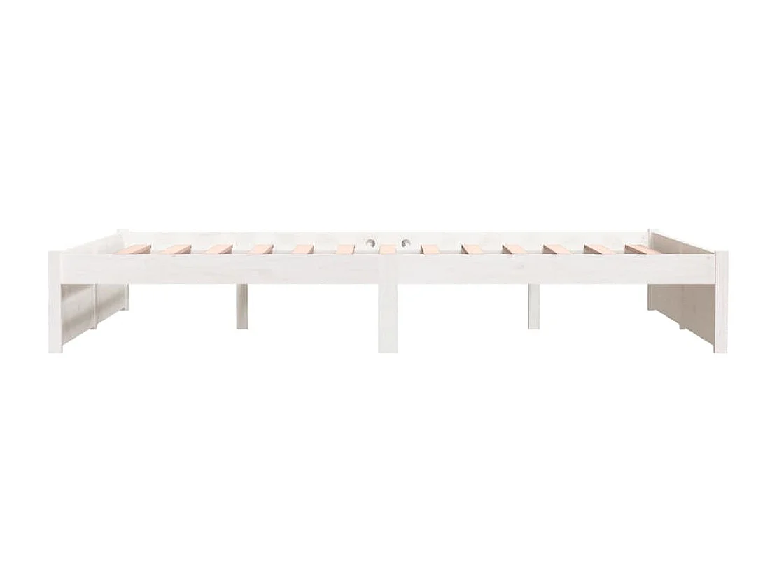 Lit double | Lit adulte | Cadre de lit blanc bois massif 140x200 cm