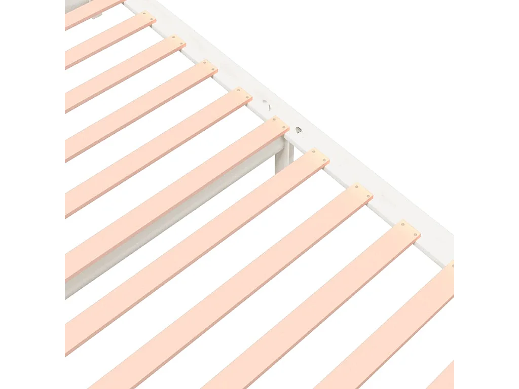 Lit double | Lit adulte | Cadre de lit blanc bois massif 140x200 cm
