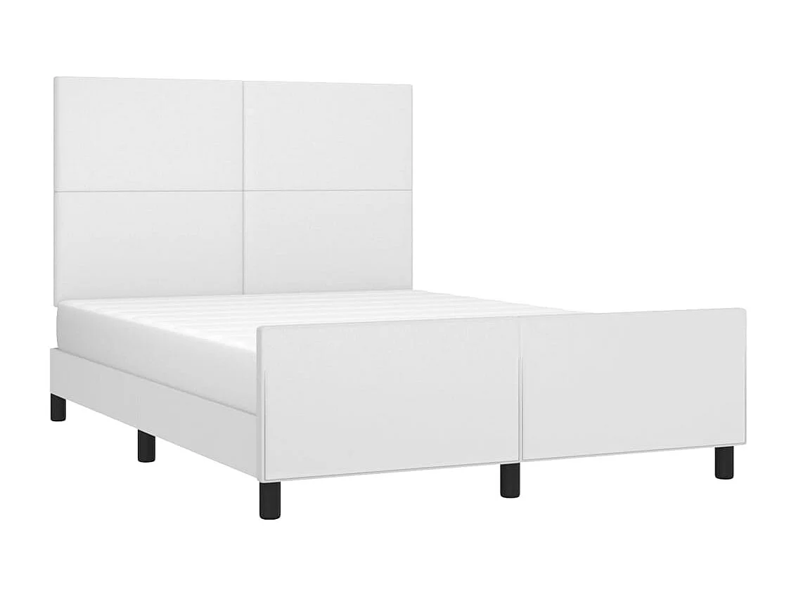 Lit double | Lit adulte | Cadre de lit blanc 140x200 cm similicuir