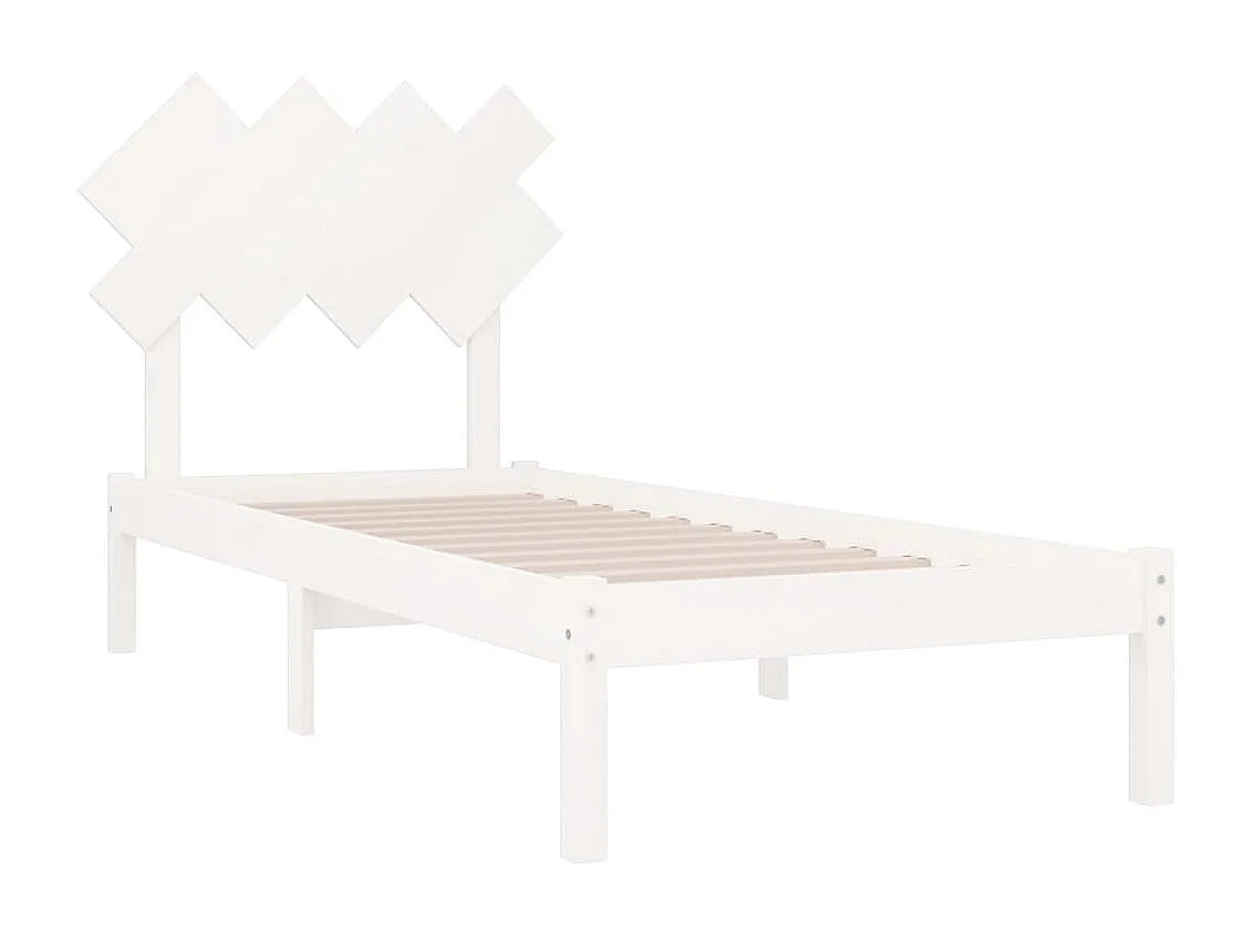Lit simple | Lit adulte, enfant | Cadre de lit blanc 90x200 cm bois massif