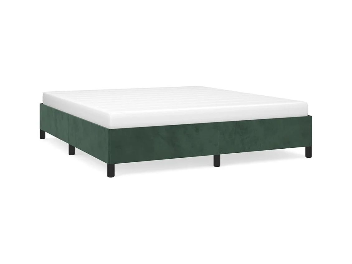 Lit double | Lit adulte | Cadre de lit vert foncé 160x200 cm velours