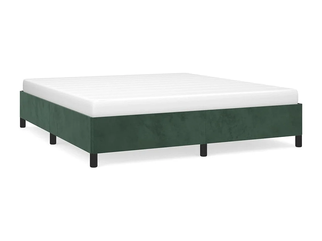 Lit double | Lit adulte | Cadre de lit vert foncé 160x200 cm velours