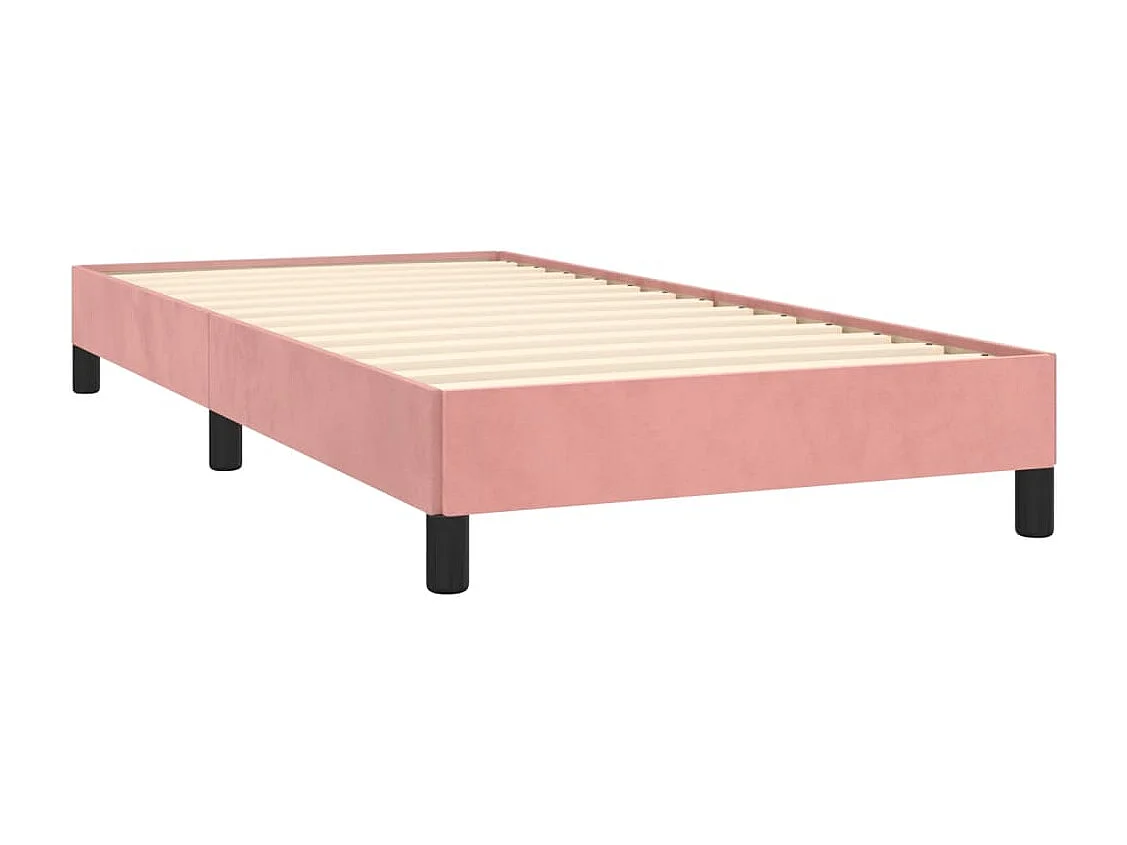 Lit simple | Lit adulte, enfant | Cadre de lit rose 90x190 cm velours