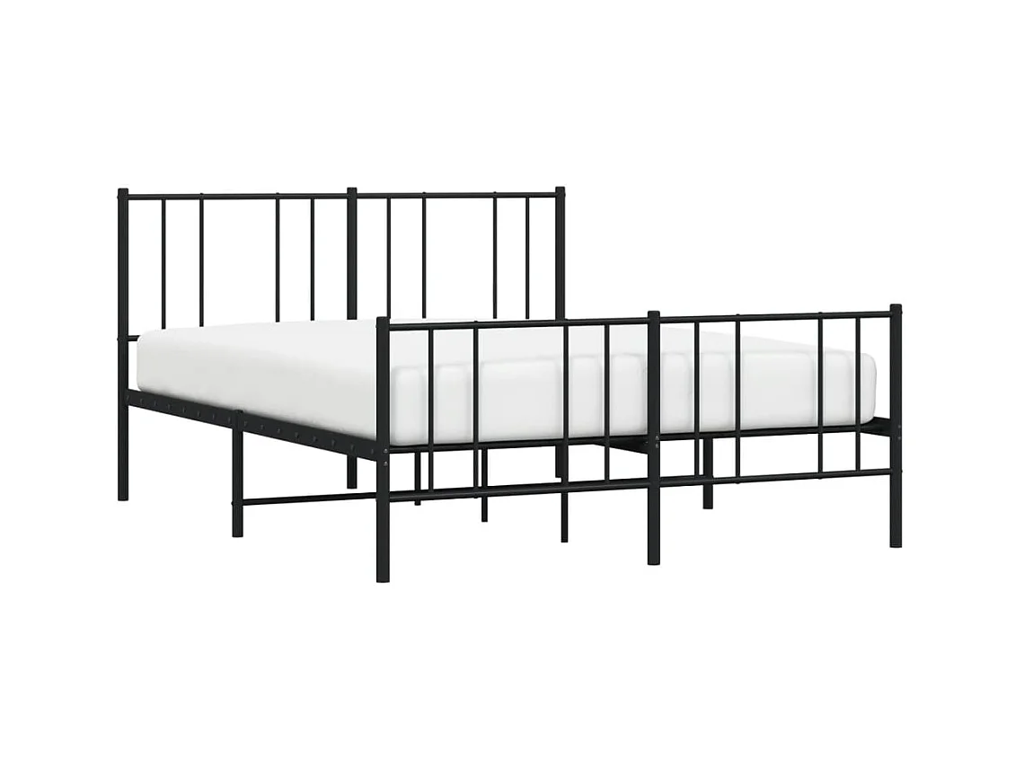 Lit double | Lit adulte | Cadre de lit métal avec pied de lit noir 140x190cm