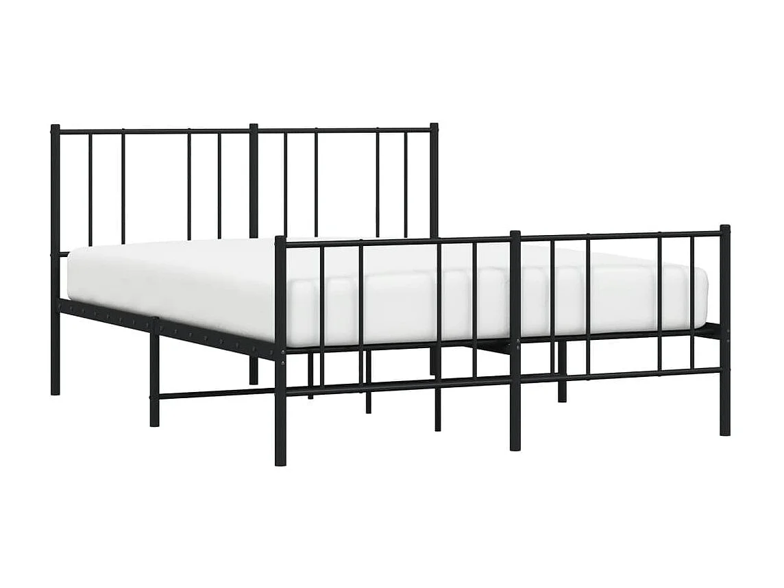 Lit double | Lit adulte | Cadre de lit métal avec pied de lit noir 140x190cm