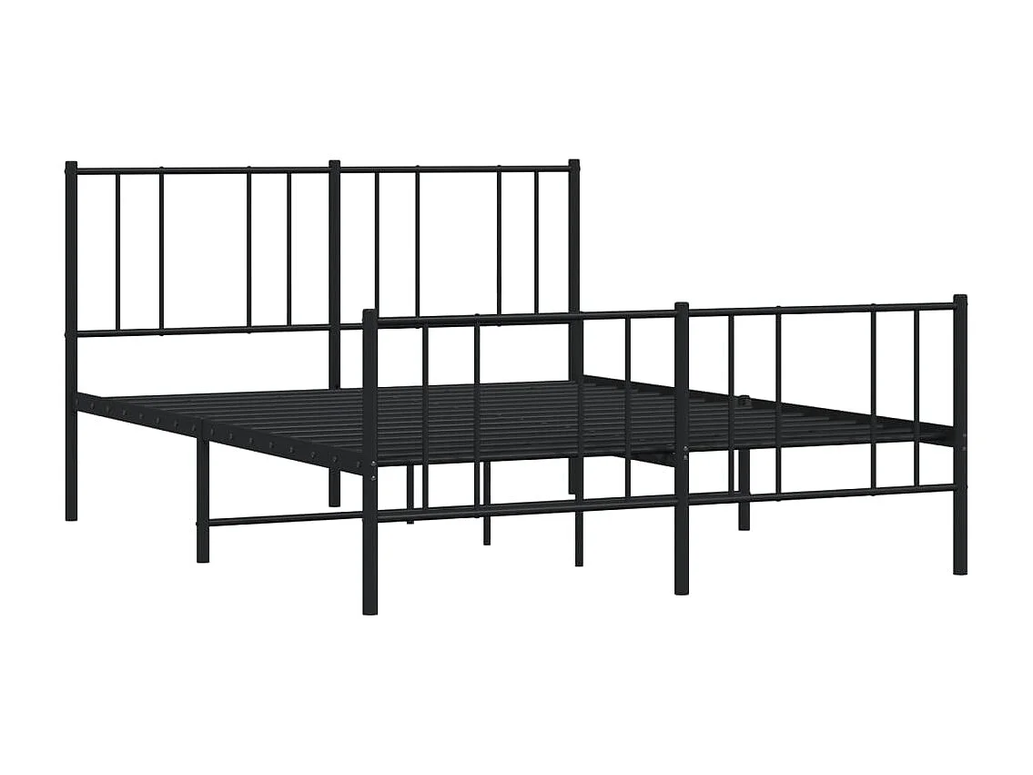 Lit double | Lit adulte | Cadre de lit métal avec pied de lit noir 140x190cm