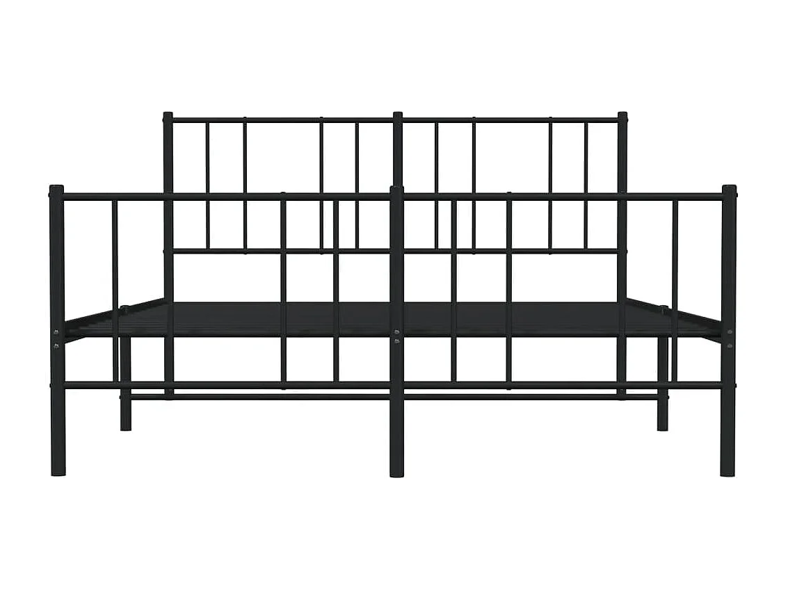 Lit double | Lit adulte | Cadre de lit métal avec pied de lit noir 140x190cm