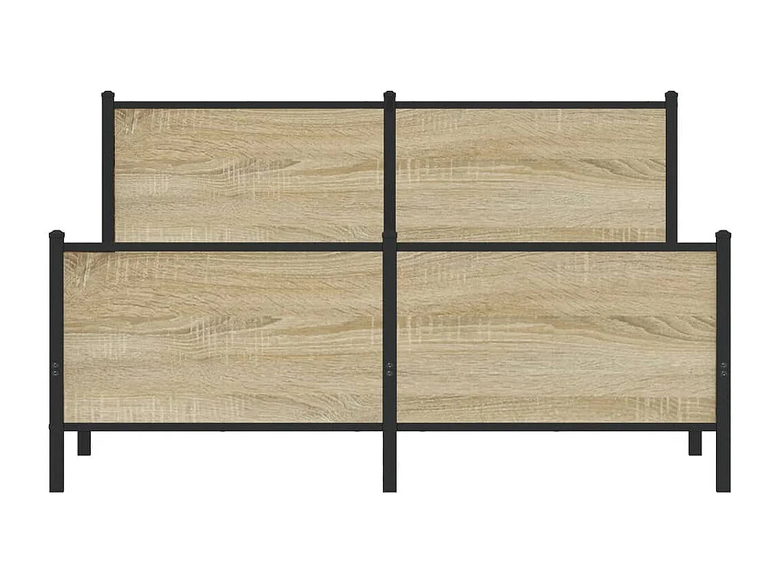 Letto per adulti | Letto matrimoniale | Giroletto senza Materaso in Metallo Rovere Sonoma 150x200 cm