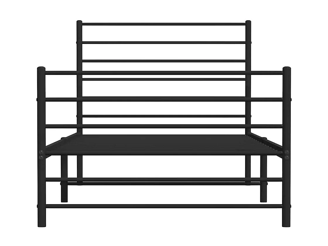 Lit simple | Lit adulte, enfant | Cadre de lit métal avec pied de lit noir 100x190cm