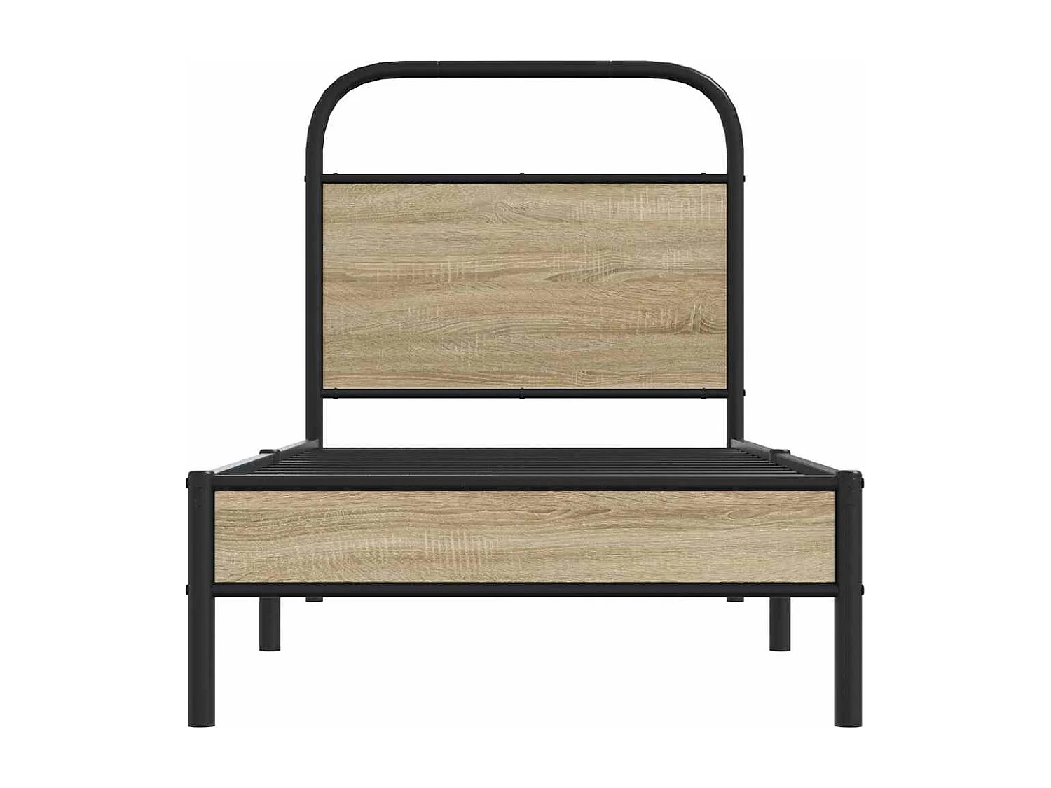 Letto per adulti | Letto singolo | Giroletto senza Materasso Rovere Fumo 80x200 cm in Truciolato