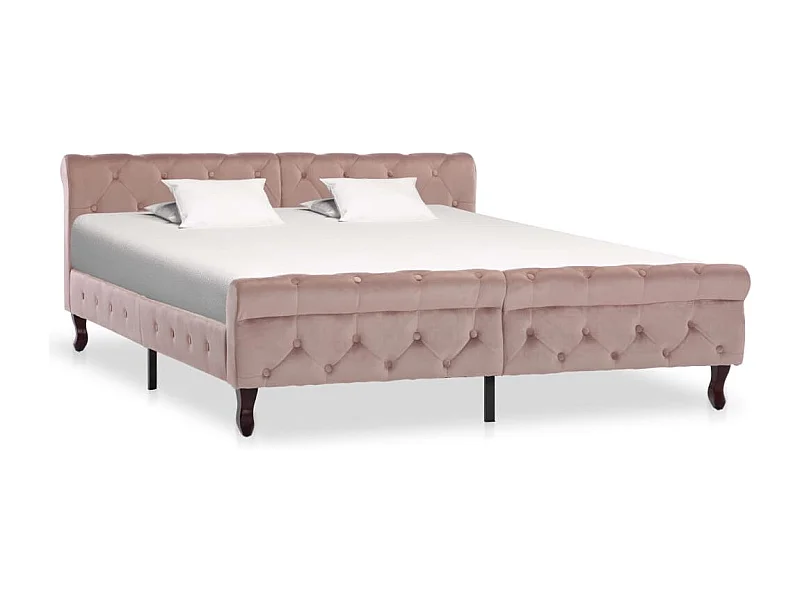 Lit double | Lit adulte | Cadre de lit Rose Velours 160x200 cm