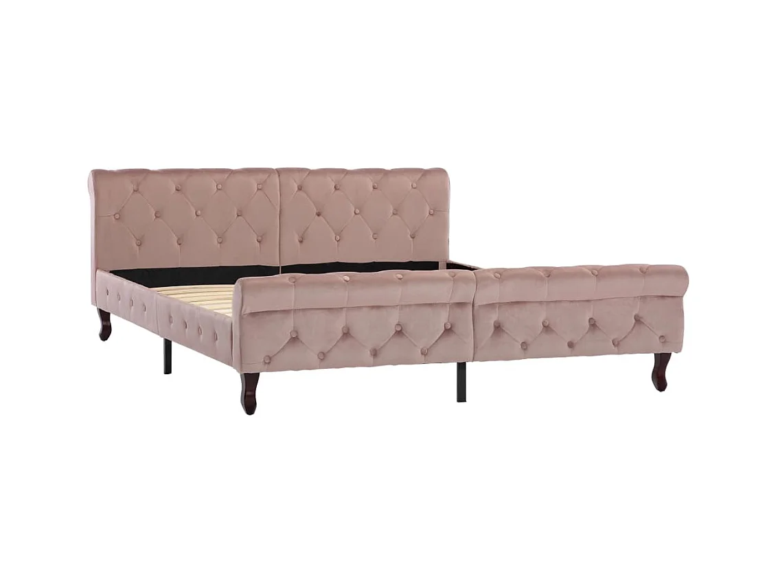 Lit double | Lit adulte | Cadre de lit Rose Velours 160x200 cm