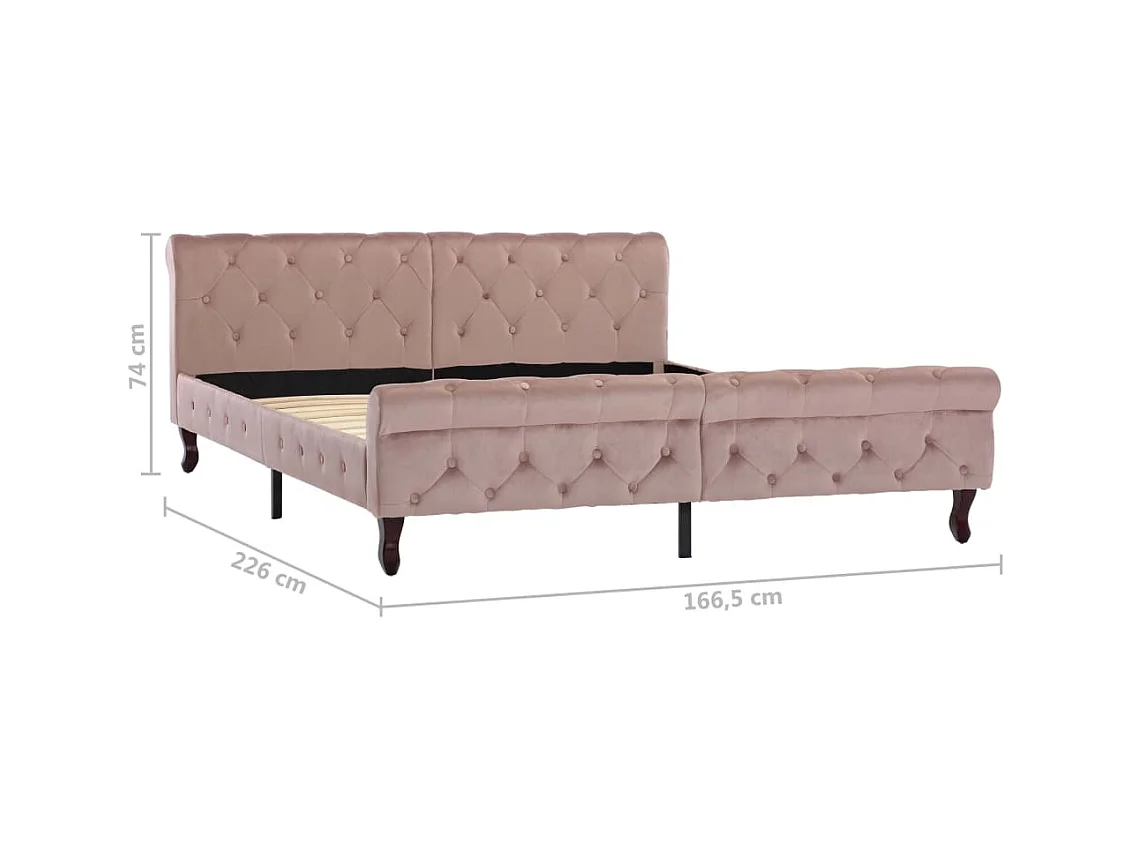 Lit double | Lit adulte | Cadre de lit Rose Velours 160x200 cm