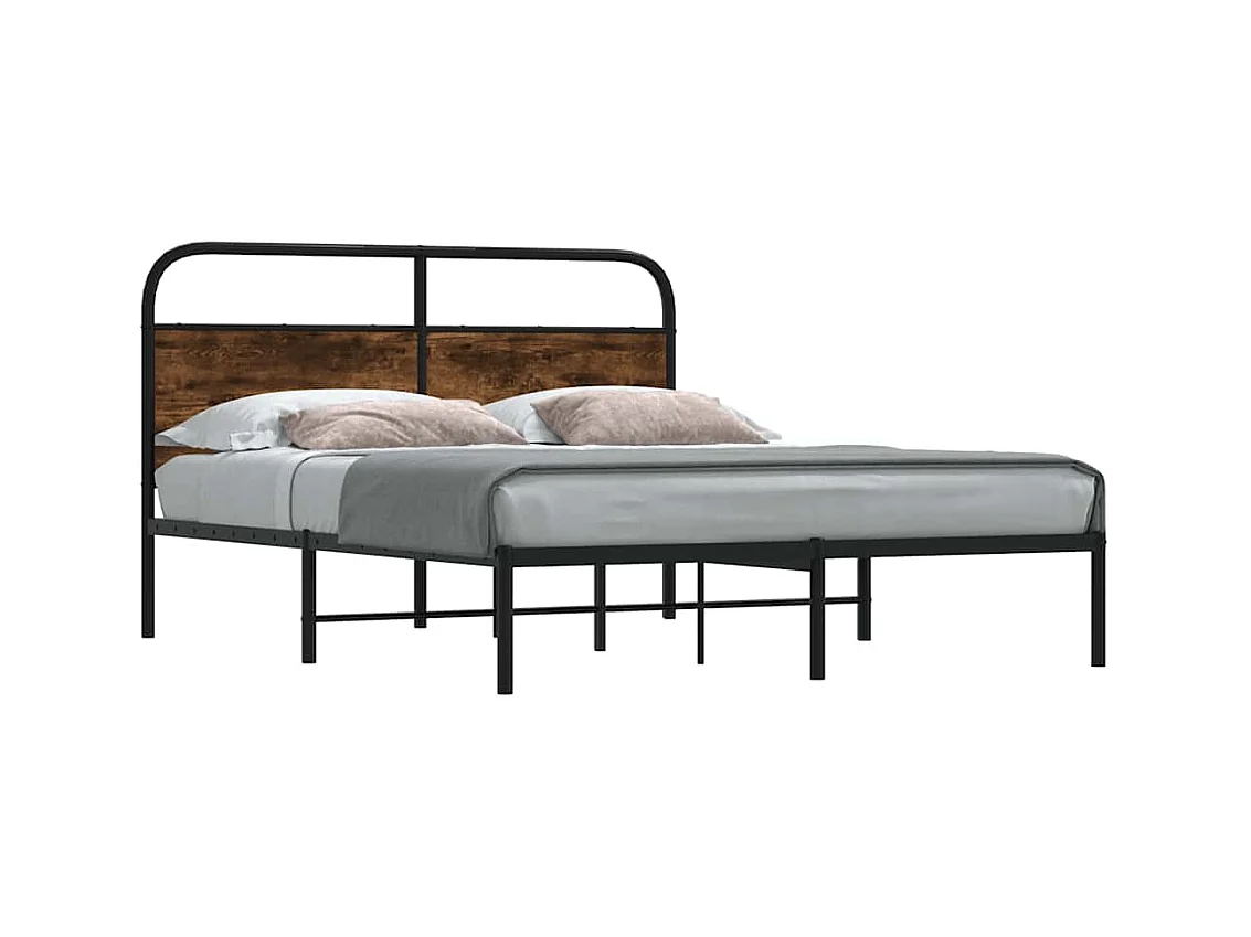 Lit double | Lit adulte | Cadre de lit 140x200 cm chêne fumé bois ingénierie