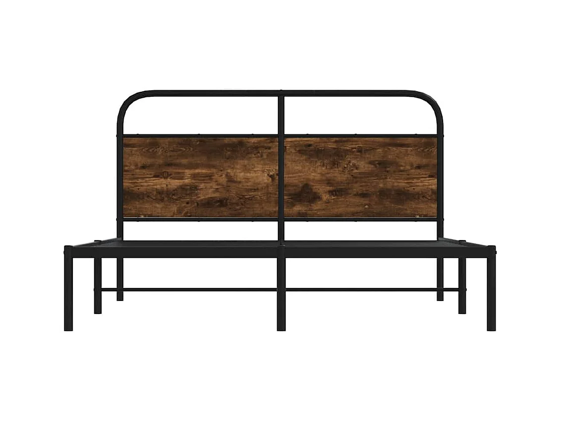 Lit double | Lit adulte | Cadre de lit 140x200 cm chêne fumé bois ingénierie