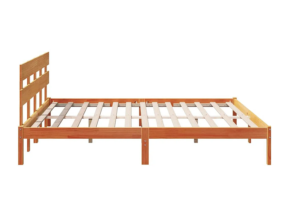 Lit double | Lit adulte | Cadre de lit Marron 200x200 cm Bois de pin massif