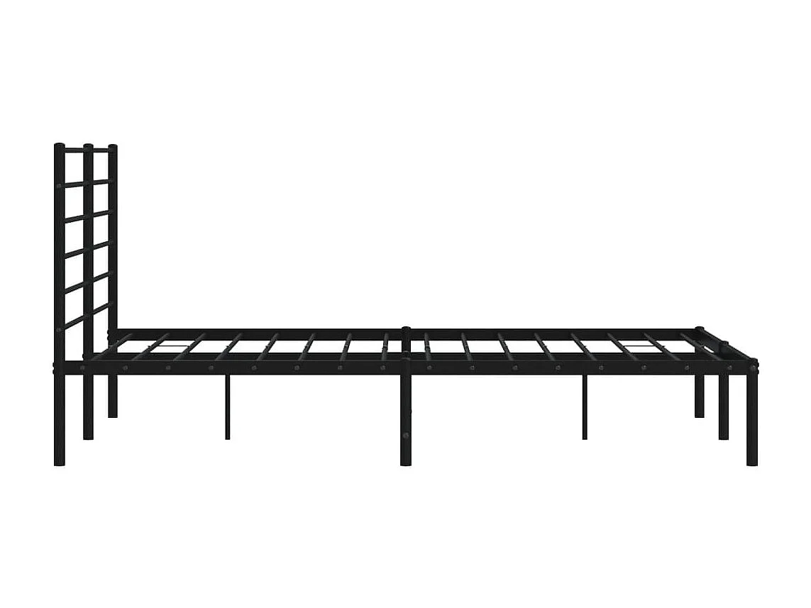 Lit double | Lit adulte | Cadre de lit métal avec tête de lit noir 140x190cm