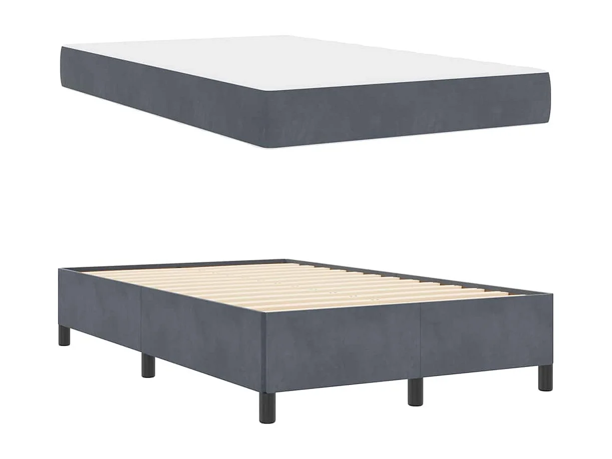 Letto singolo | Giroletto | Struttura del letto Grigio scuro 120x190 cm Tessuto