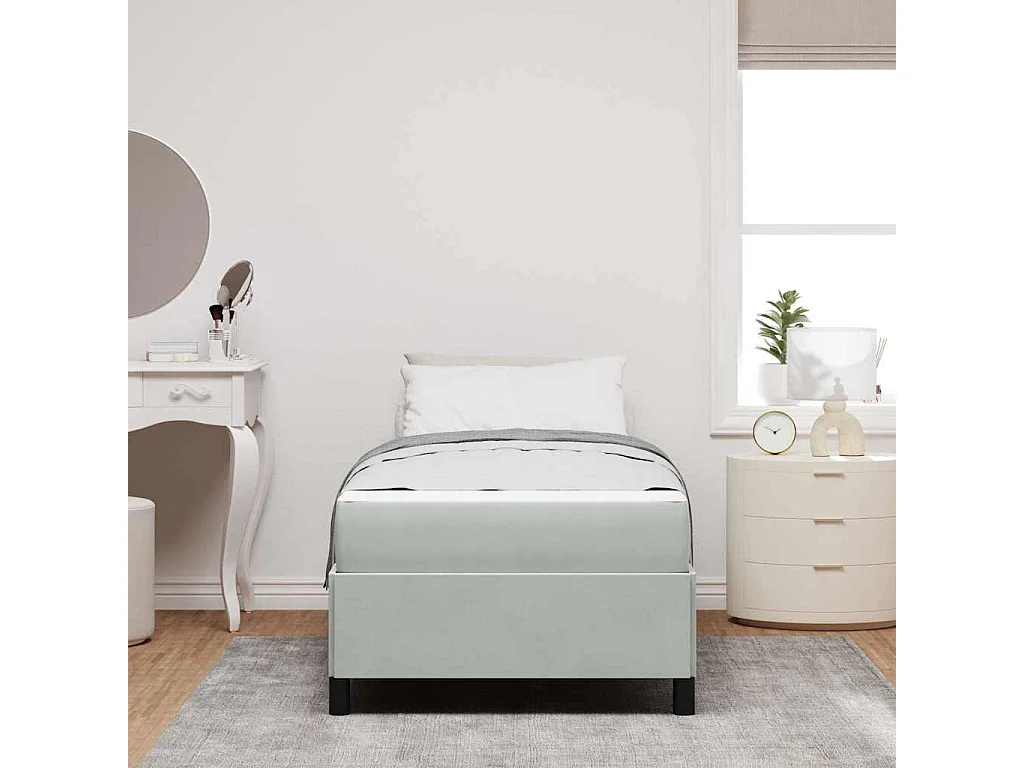 Letto singolo | Giroletto | Struttura del letto Grigio chiaro 80x200 cm Tessuto