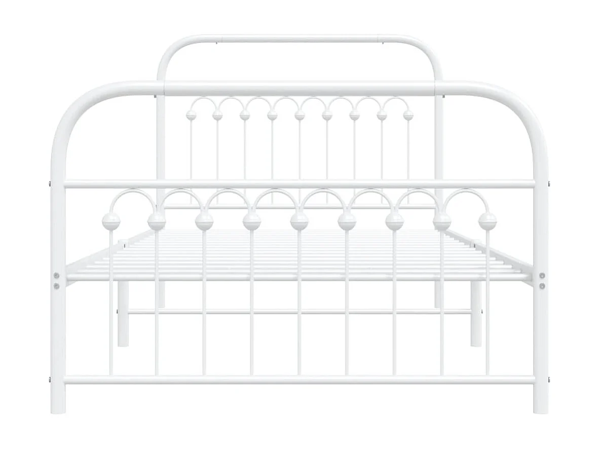 Lit simple | Lit adulte, enfant | Cadre de lit métal et pied de lit blanc 100x190 cm