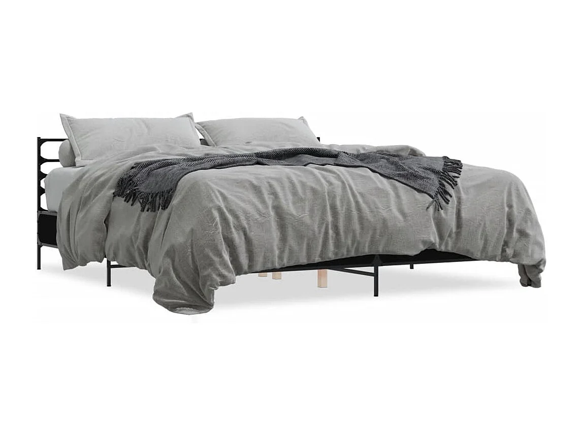 Lit double | Lit adulte | Cadre de lit noir 180x200 cm