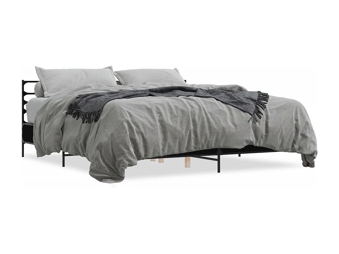 Lit double | Lit adulte | Cadre de lit noir 180x200 cm