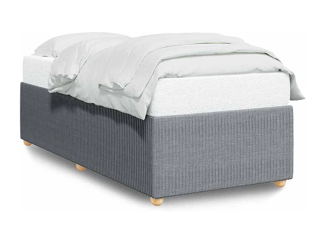 Lit simple | Lit adulte, enfant | Cadre de lit gris clair 100x200 cm tissu