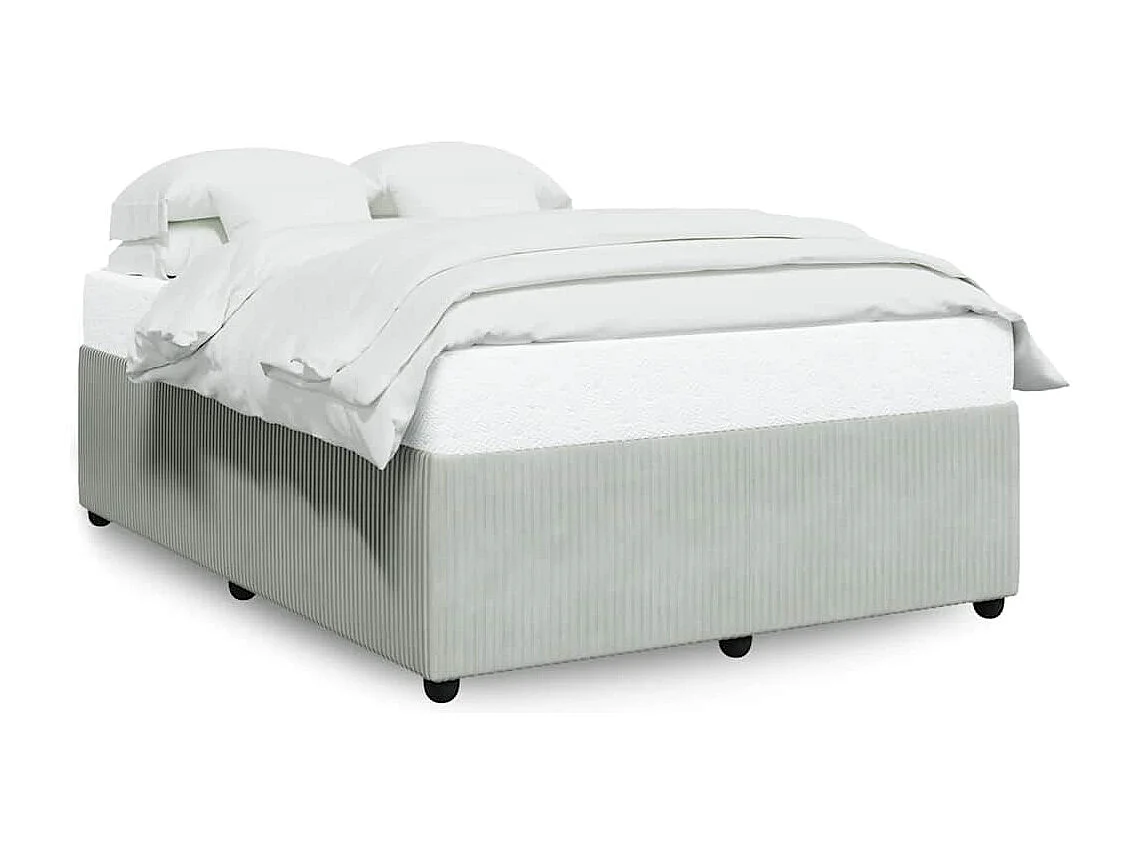 Letto per adulti | Letto matrimoniale | Giroletto senza Materasso Grigio Chiaro 160x200 cm Velluto