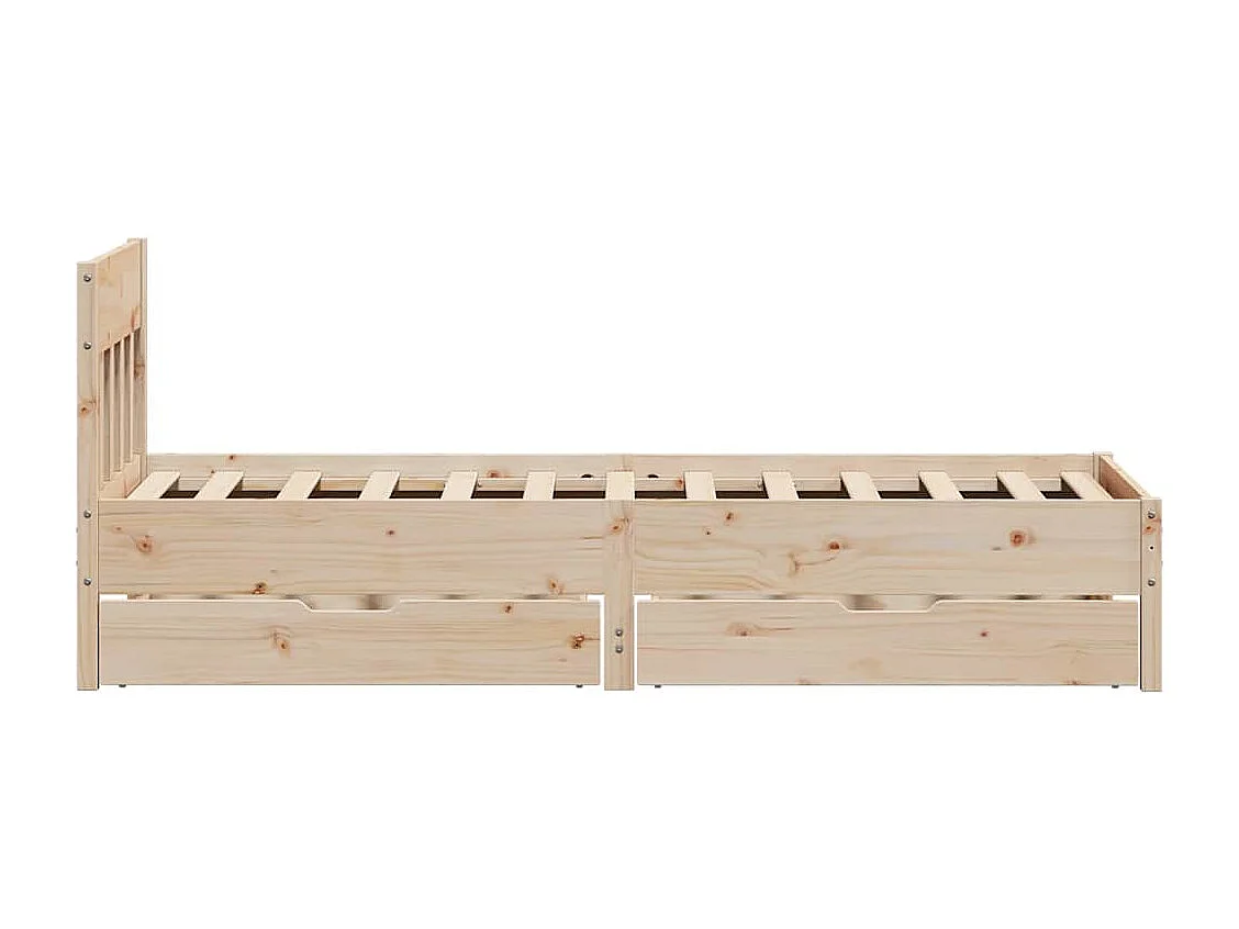 Lit simple | Lit adulte, enfant | Cadre de lit 75x190 cm bois de pin massif