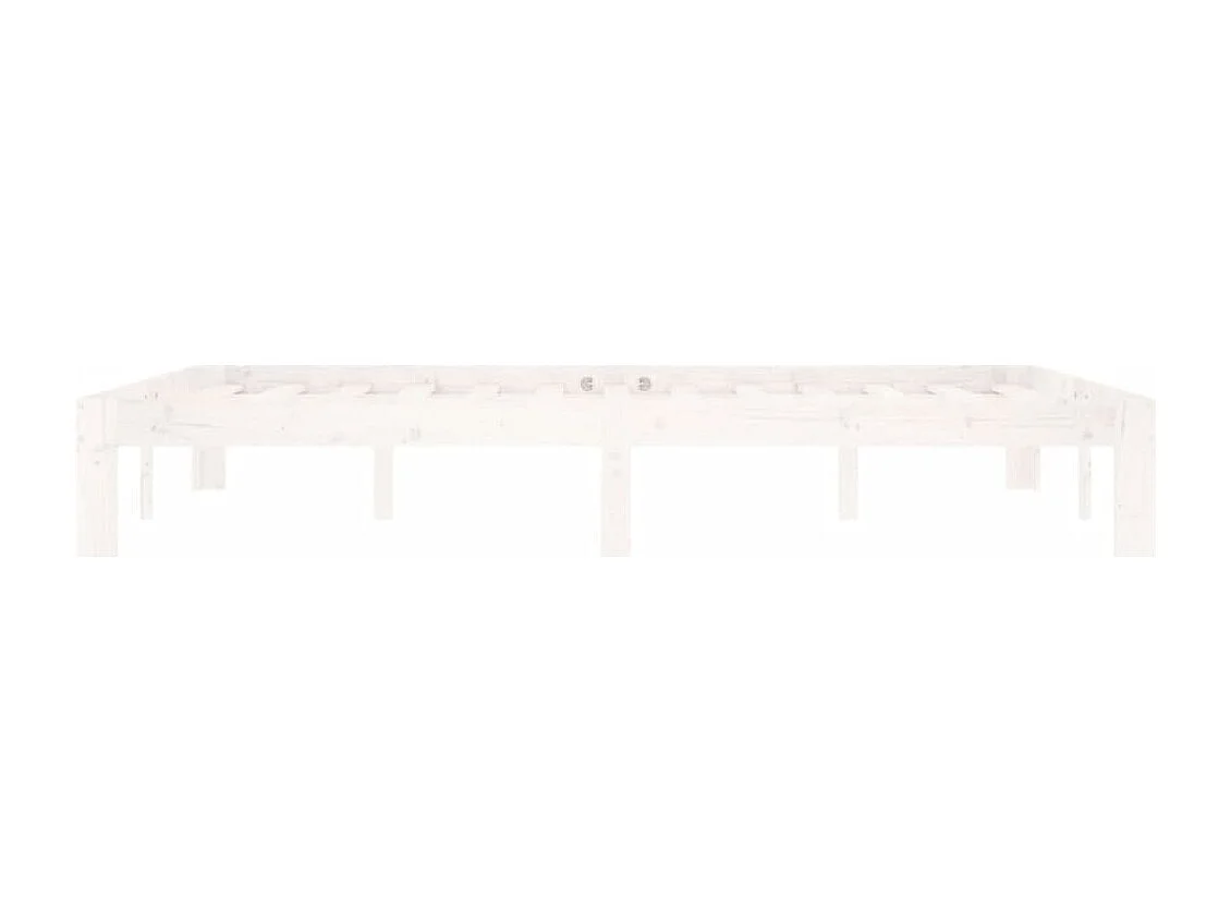 Lit double | Lit adulte | Cadre de lit blanc bois de pin massif 140x200 cm
