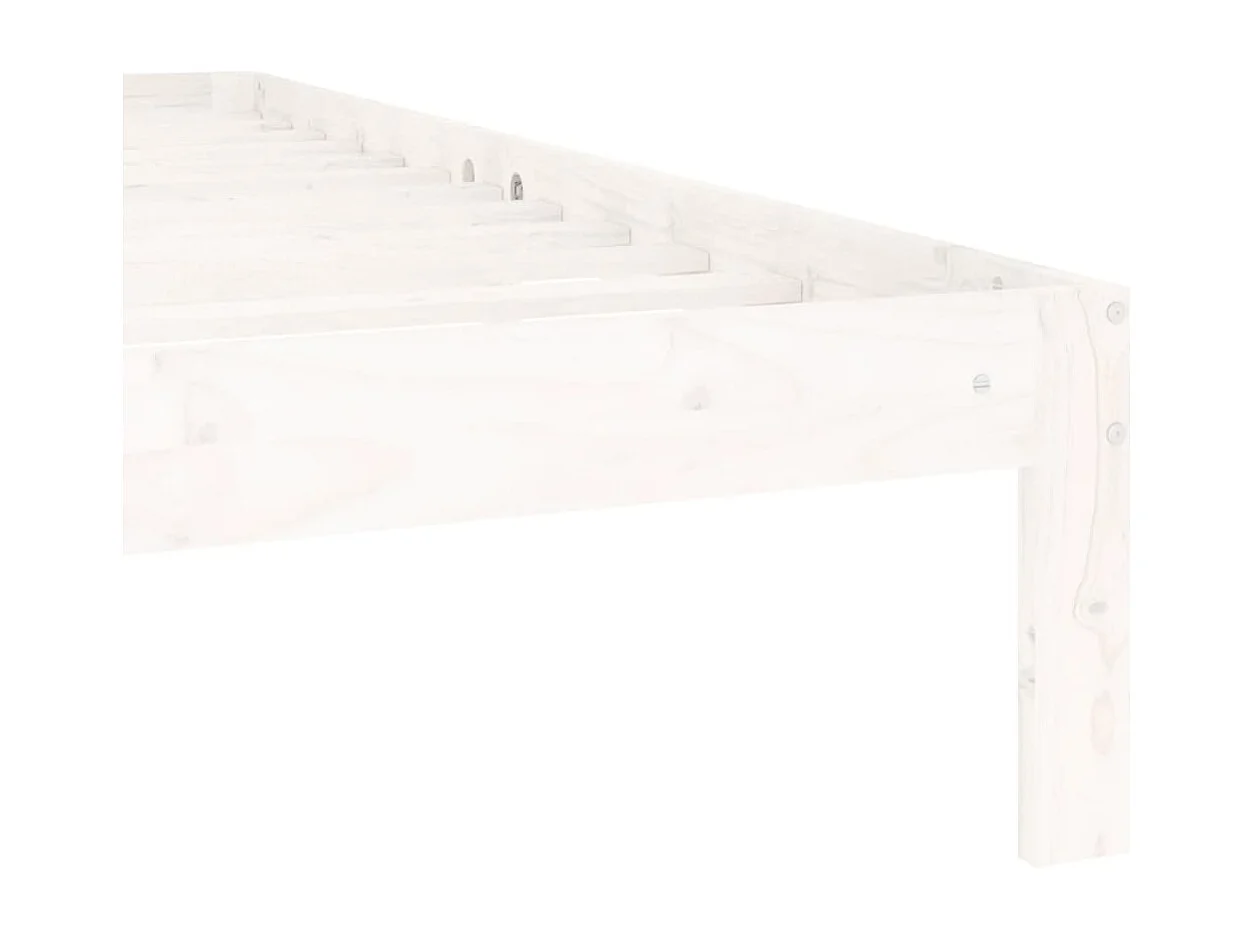 Lit double | Lit adulte | Cadre de lit blanc bois de pin massif 140x200 cm