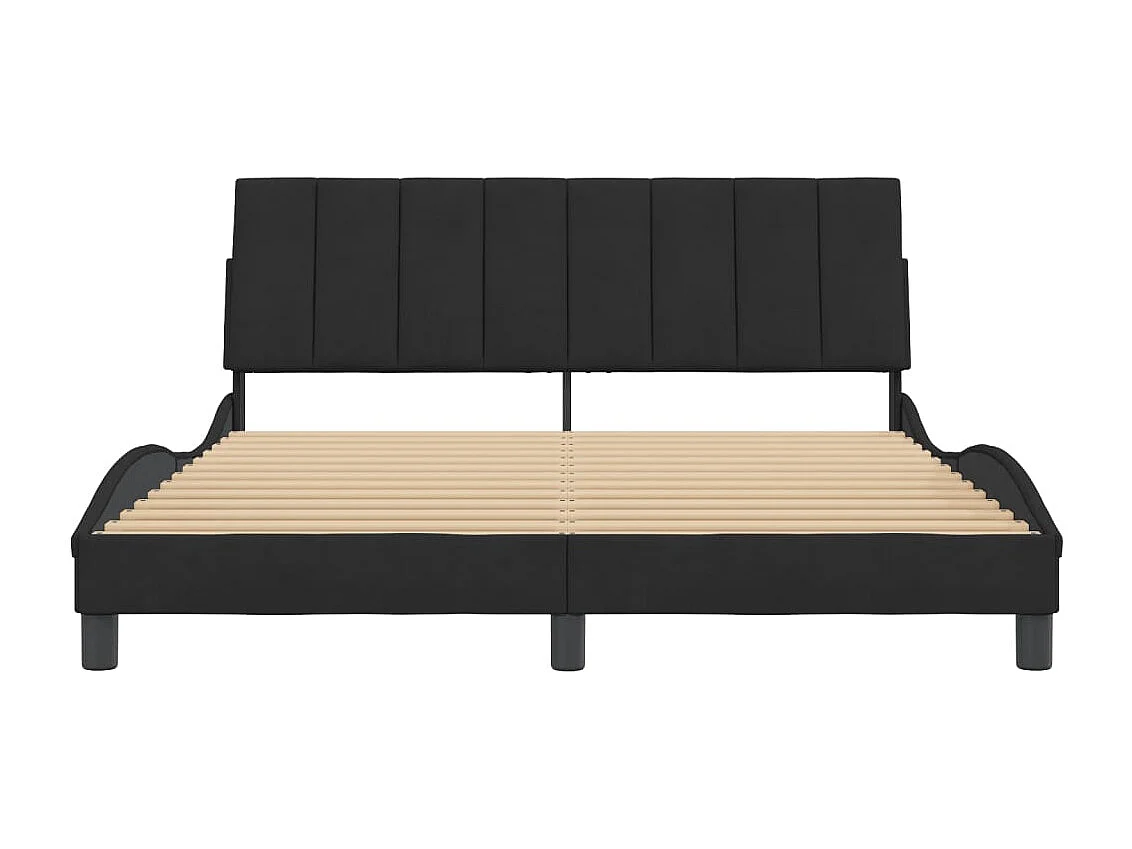 Letto per adulti | Letto matrimoniale | Giroletto senza Materasso Hanko Nero 160x200 cm in Velluto
