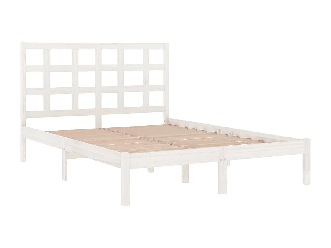 Lit simple | Lit adulte, enfant | Cadre de lit blanc 120x190 cm bois massif