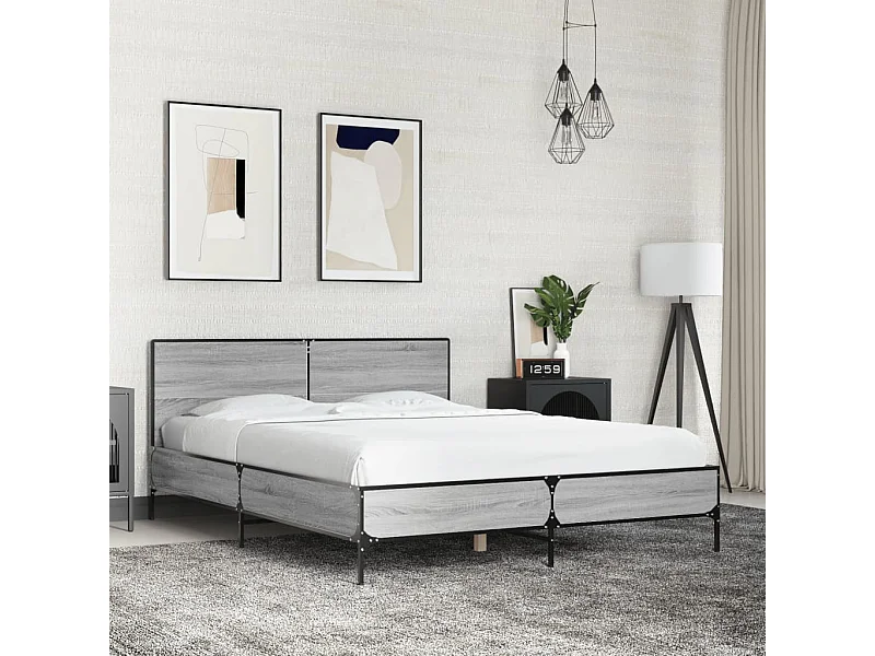 Lit simple | Lit adulte, enfant | Cadre de lit sonoma gris 120x200 cm