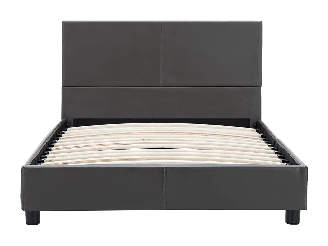 Letto per adulti | Letto singolo | Giroletto Grigio in Similpelle 100x200 cm