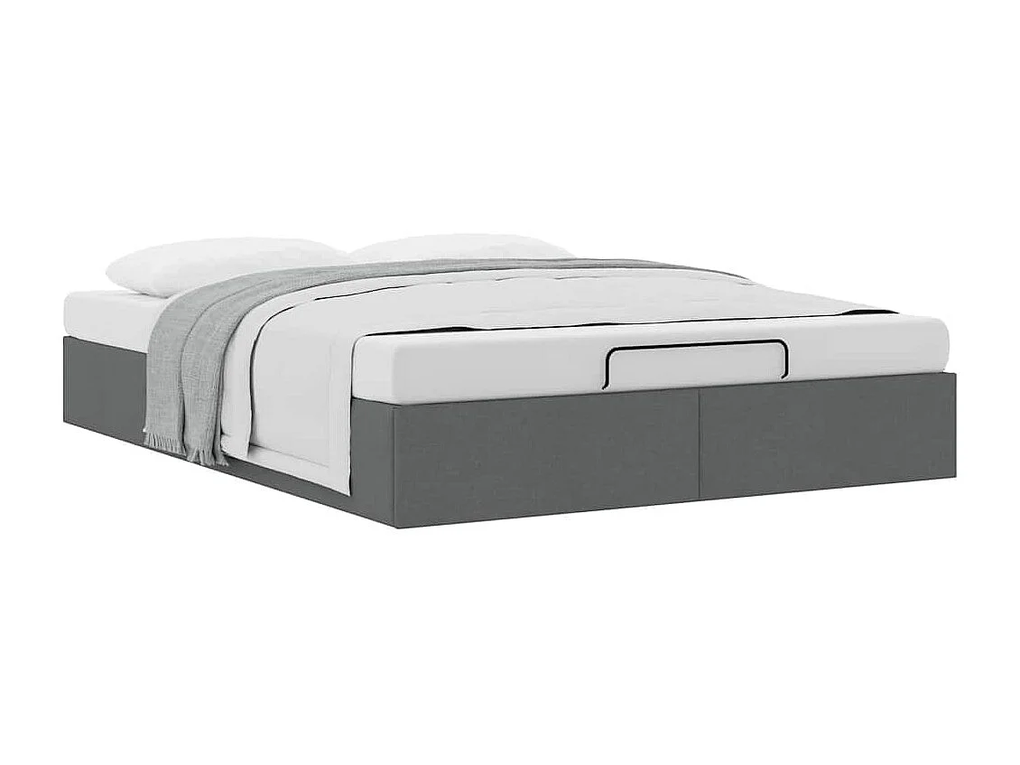 Lit double | Lit adulte | Cadre de lit ottoman gris foncé 140x190 cm tissu