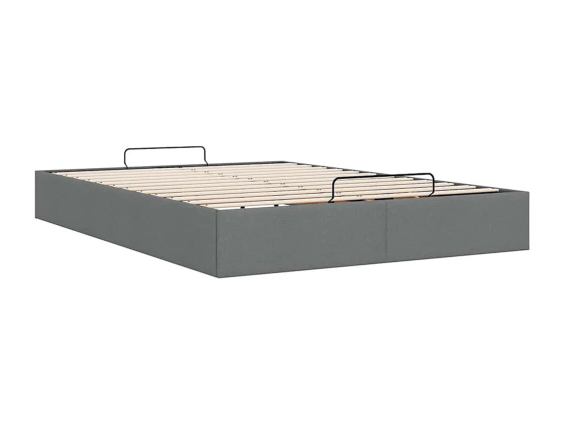 Lit double | Lit adulte | Cadre de lit ottoman gris foncé 140x190 cm tissu
