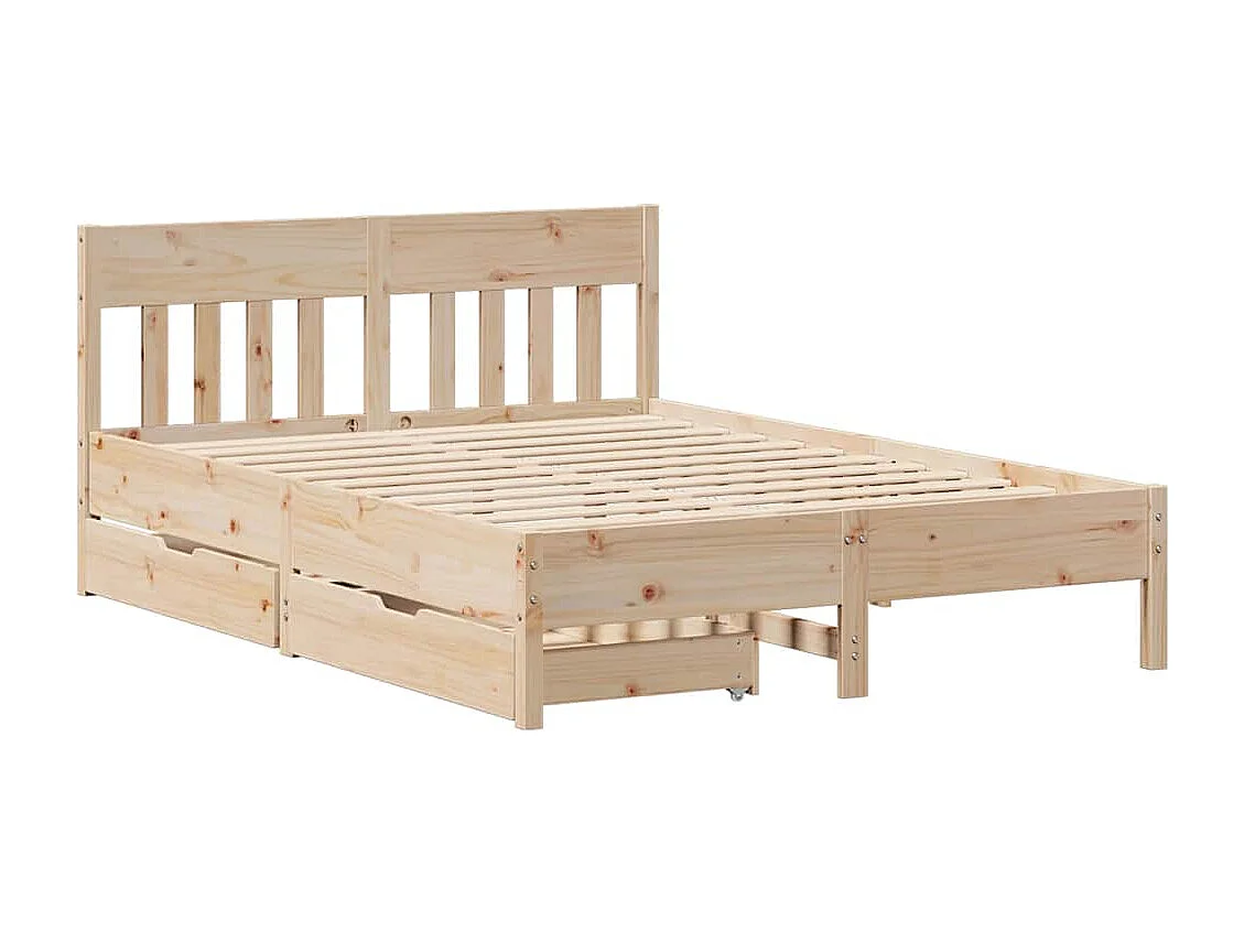 Lit double | Lit adulte | Cadre de lit 140x190 cm bois de pin massif