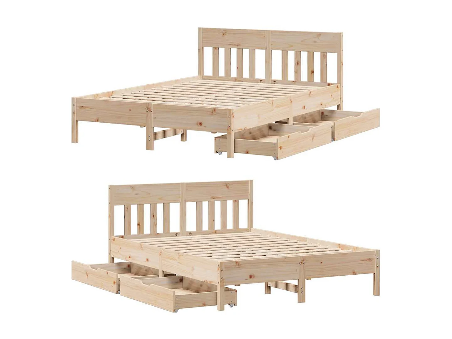 Lit double | Lit adulte | Cadre de lit 140x190 cm bois de pin massif