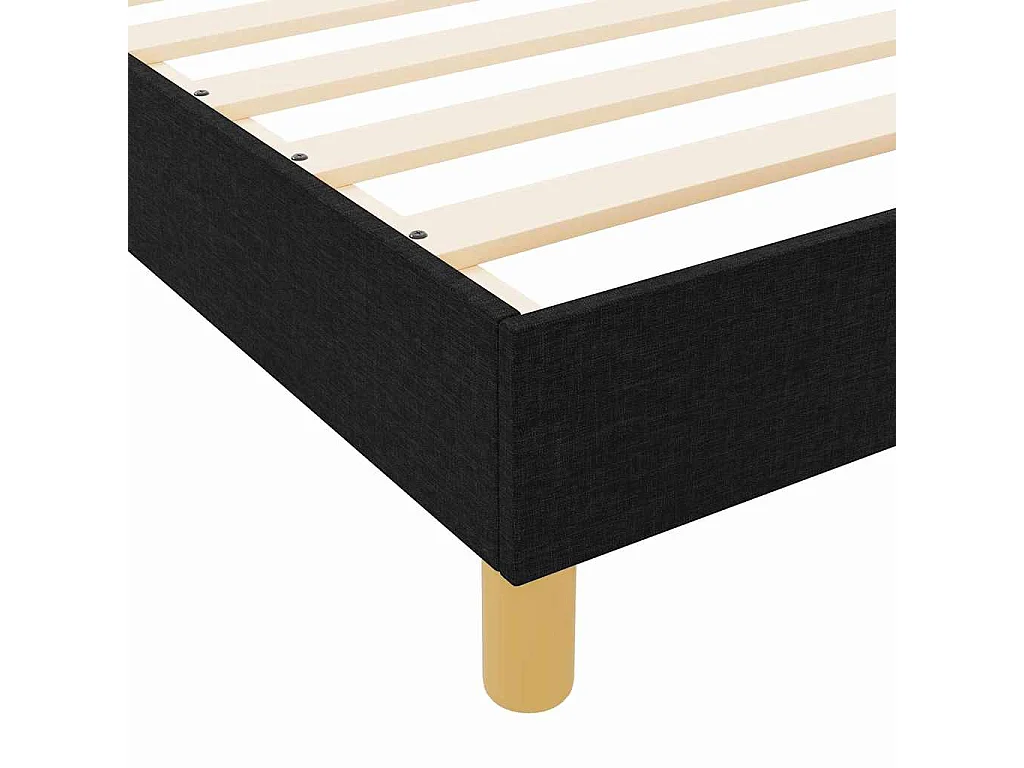 Lit double | Lit adulte | Cadre de lit avec tête de lit Noir 200x200 cm tissu