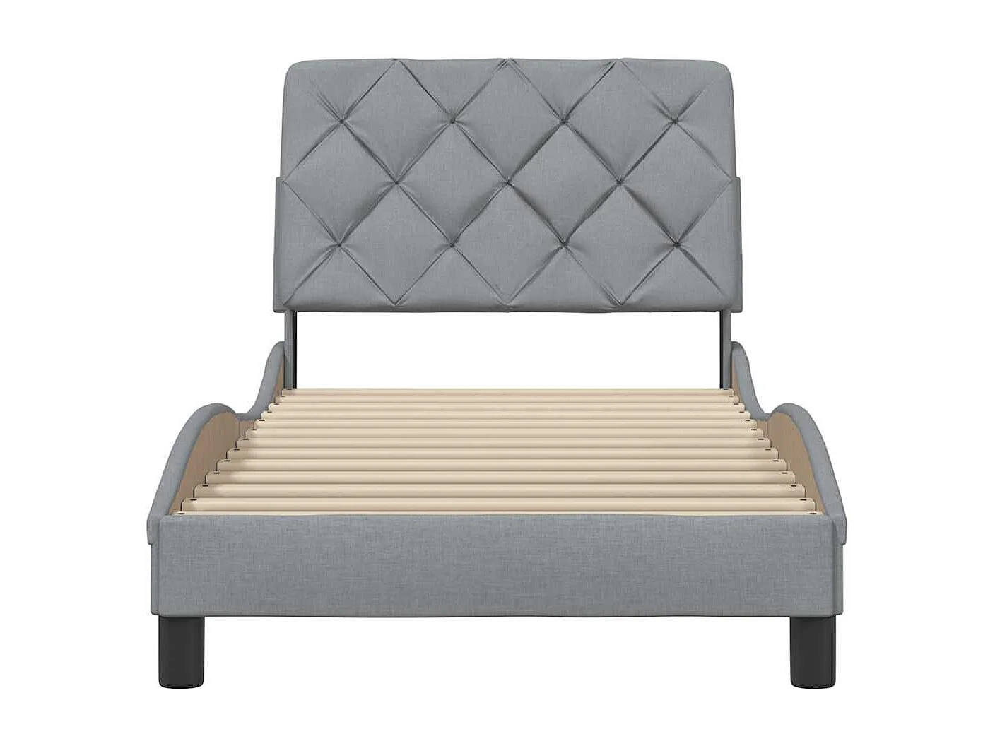 Letto per adulti | Letto singolo | Giroletto senza Materasso Grigio Chiaro 90x200 cm Tessuto