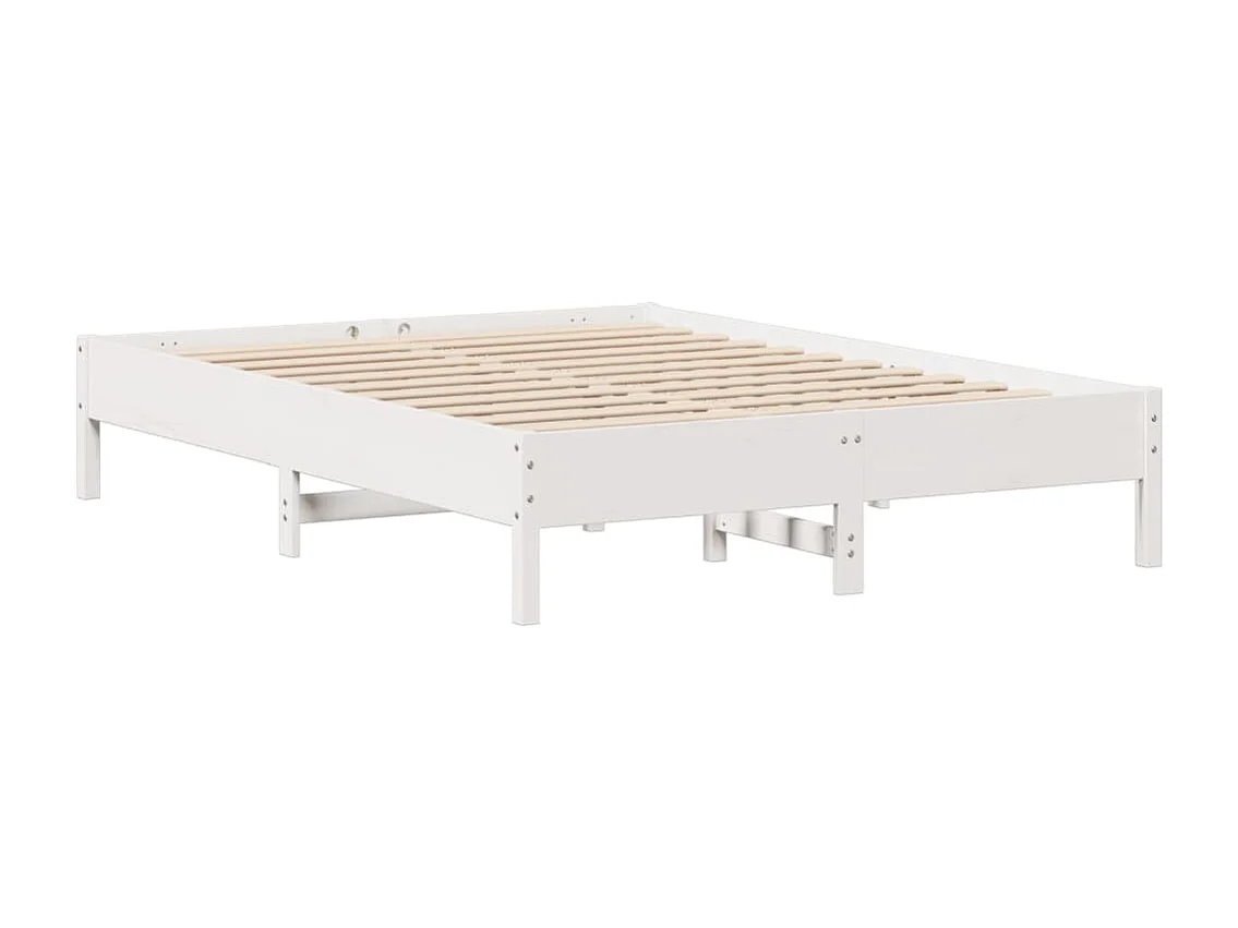 Lit double | Lit adulte | Cadre de lit blanc 160x200 cm bois de pin massif