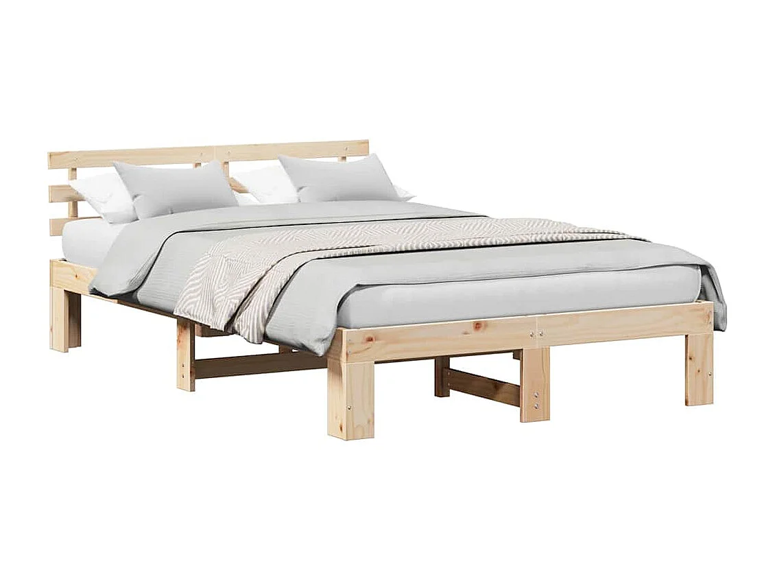 Lit simple | Lit adulte, enfant | Cadre de lit Marron 120x200 cm Bois de pin massif