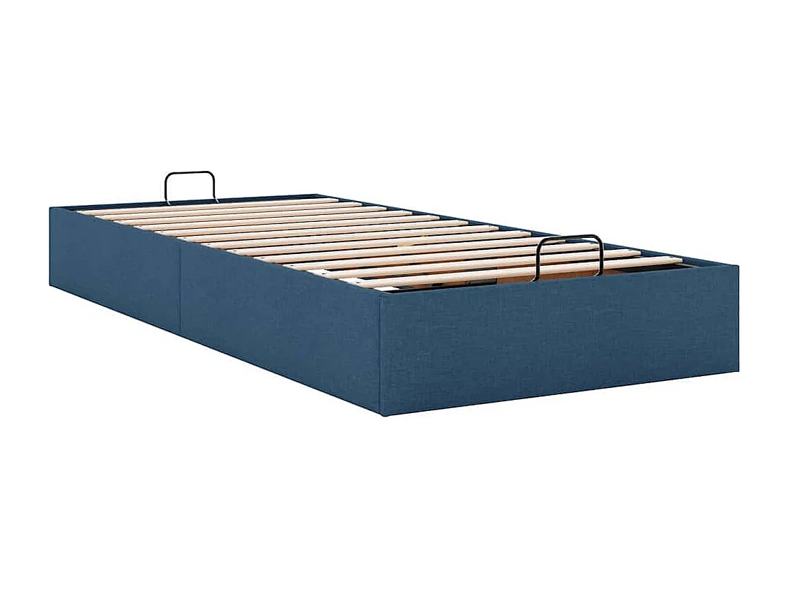 Lit simple | Lit adulte, enfant | Cadre de lit ottoman bleu 100x200 cm tissu