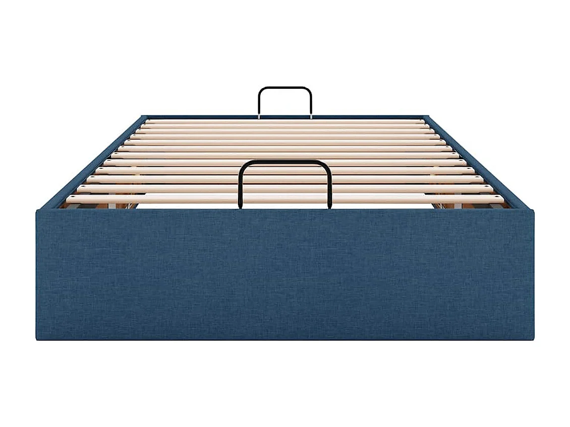 Lit simple | Lit adulte, enfant | Cadre de lit ottoman bleu 100x200 cm tissu