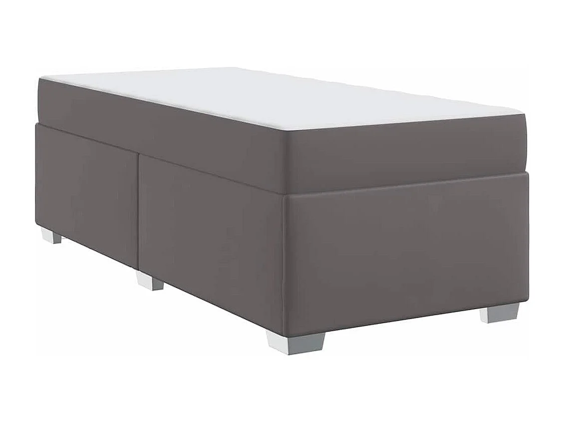 Lit simple | Lit adulte, enfant | Cadre de lit Gris 90x200 cm Faux cuir